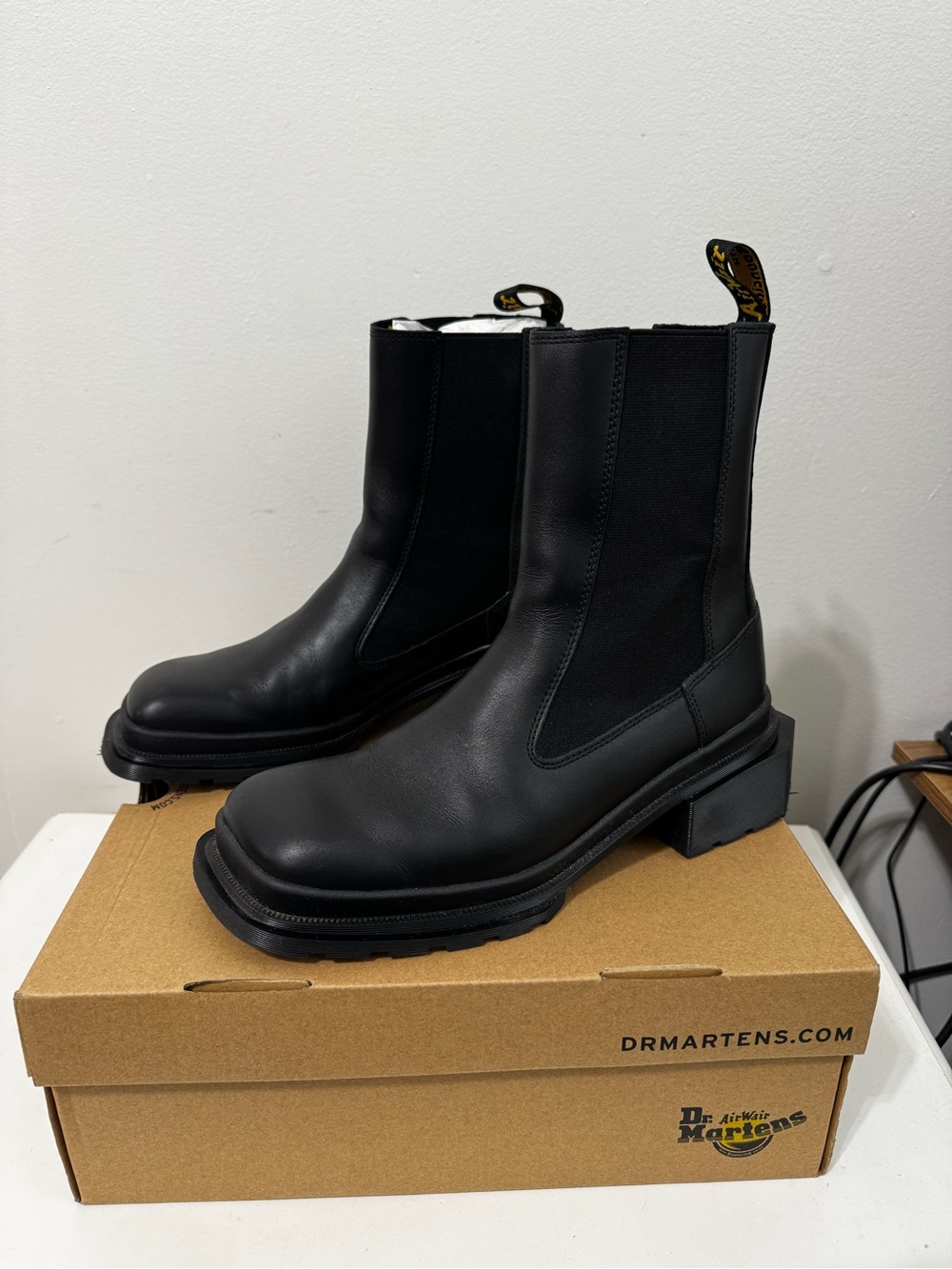 Dr. Martens Black Leather Chelsea Lug Boots